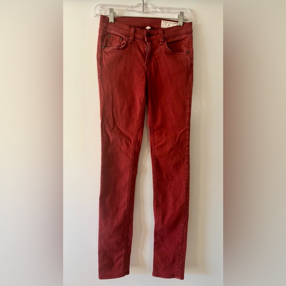 rag & bone Low Rise Skinny Jeans in Red Clay Women's Size 25